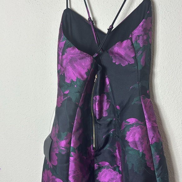 NWT Lulus Setting the Mood Black Floral Jacquard Mini Shift Dress size XS - Picture 6 of 14